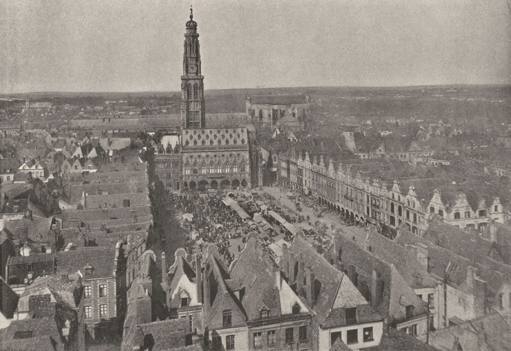 PAS- DE- CALAIS. Arras. Place du Marché 1895 old antique vintage print picture